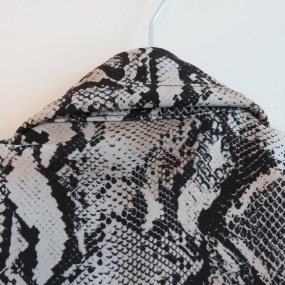 JOSEPH RIBKOFF Snakeskin Beige Black Open Front Blazer Jacket - Size US 10 - Picture 10 of 14